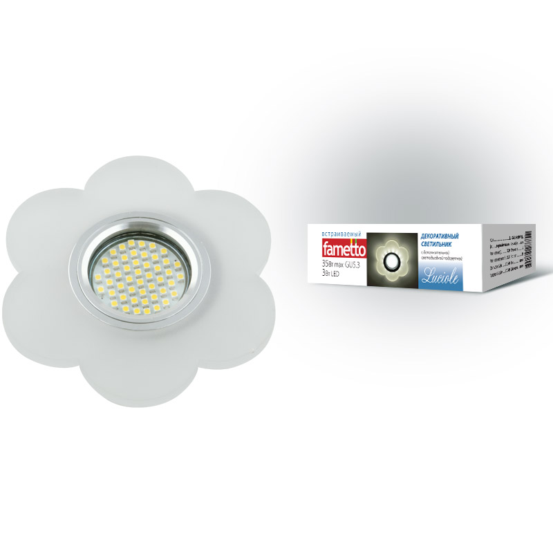 DLS-L126 GU5.3 CHROME/MATT CLEAR Светильник декоративный встраиваемый, серия Luciole. Без лампы, цок