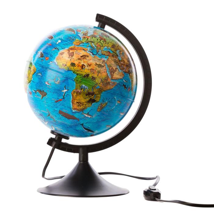 Светильник глобус с подсветкой 250мм (зоогеографический)